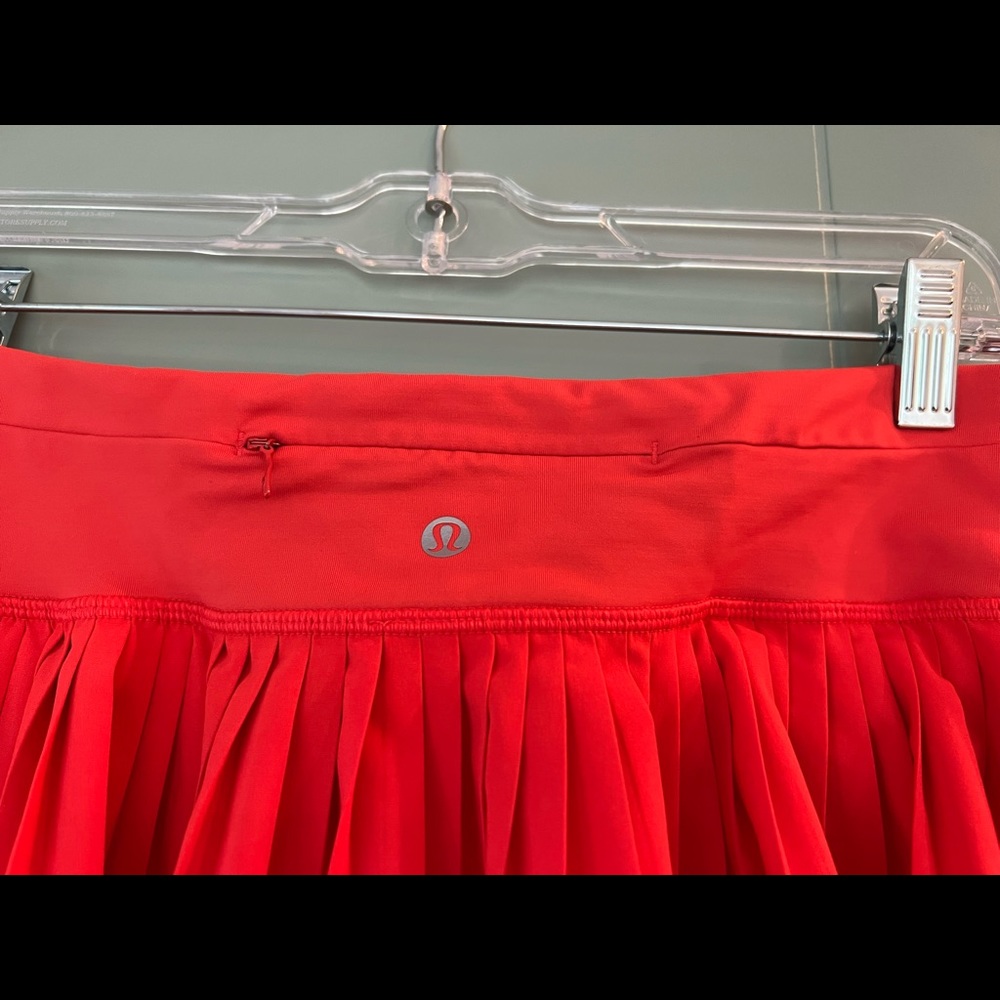 Bright red Lululemon tennis skirt